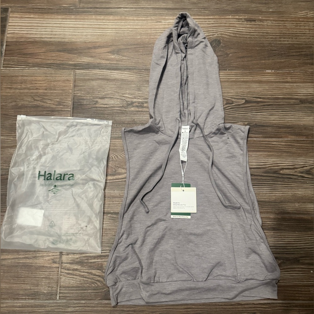 Halara NEW Gray Sleeveless Hoodie Top - Picture 4 of 6
